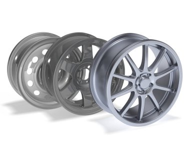 Car rims 3d rendering