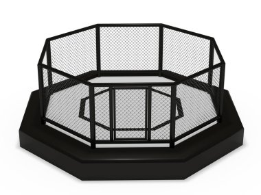 Sekizgen kafes ön görünümü 3d oluşturma