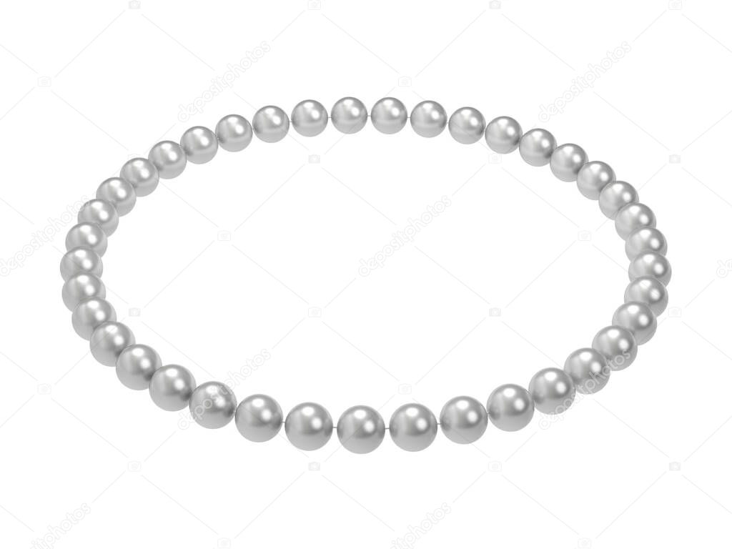 pearl necklace 3d rendering
