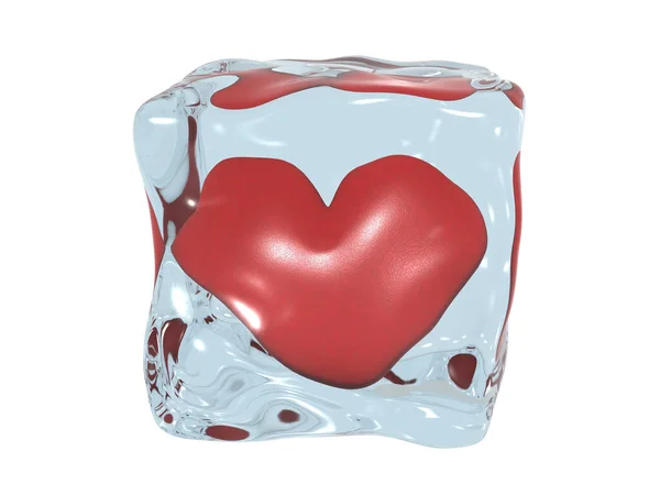 Heart Ice Rendering — Stock Photo, Image