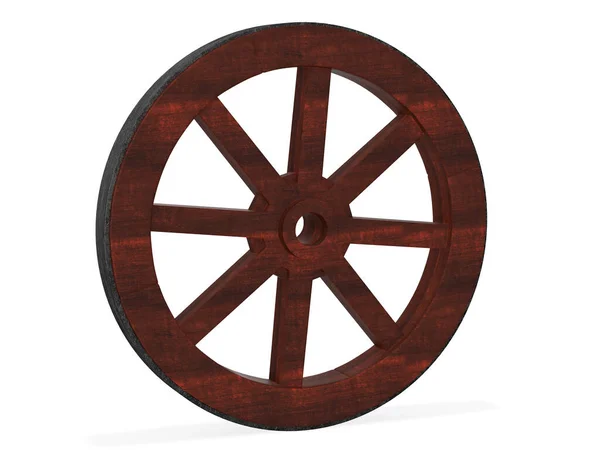 Old Wood Wheel Rendering — Stok fotoğraf