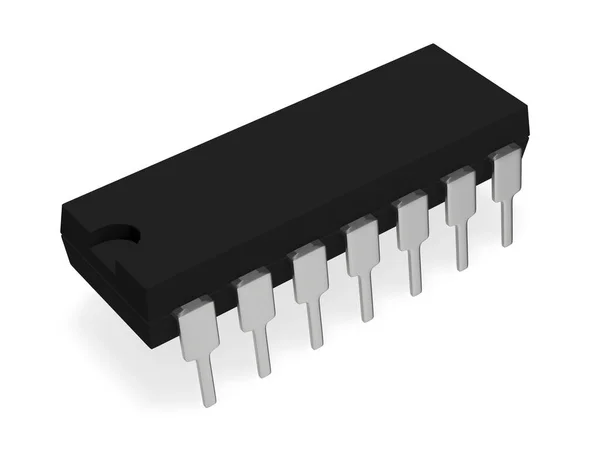 Elektroniskt Chip Återgivning — Stockfoto