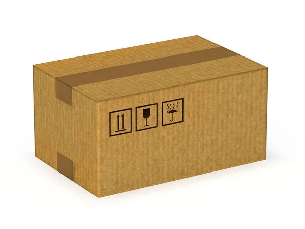 Cardboard Box Rendering — Stock fotografie