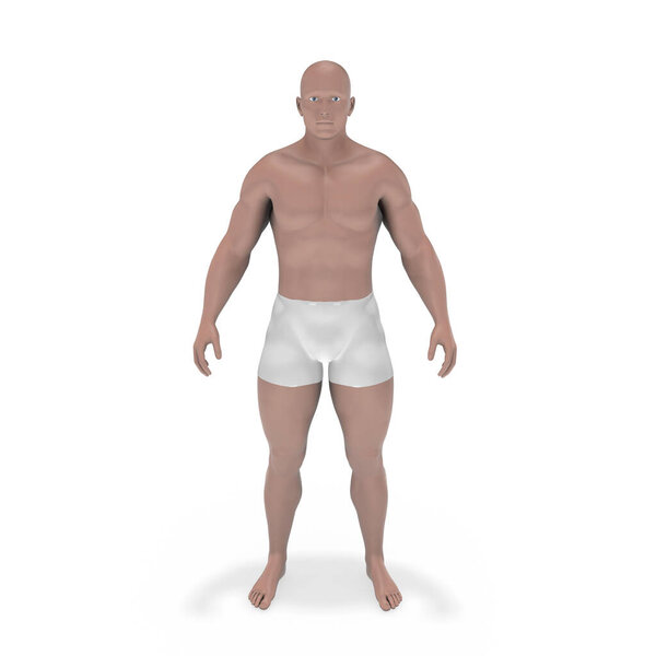 Человек в штанах 3D рендеринг