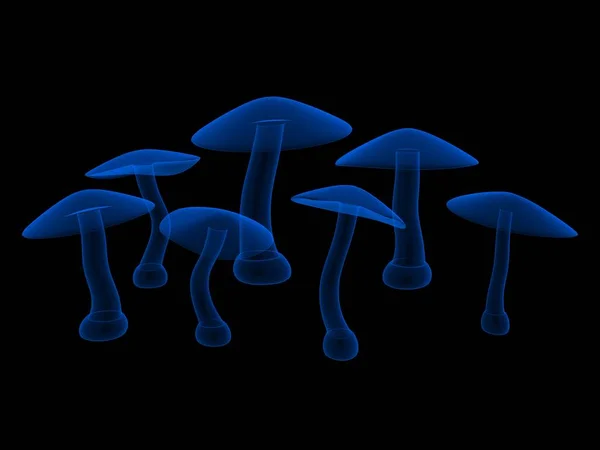 Glowing Mushrooms Rendering —  Fotos de Stock