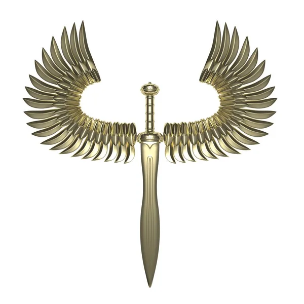 剣と翼の3Dレンダリング ロイヤリティフリーのストック写真