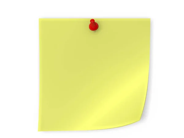 Amarelo Nota Stick Renderização — Fotografia de Stock