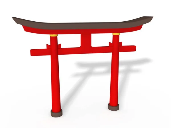 Japanse Poort Rendering — Stockfoto