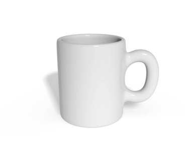 Beyaz kupa 3d görüntüleme