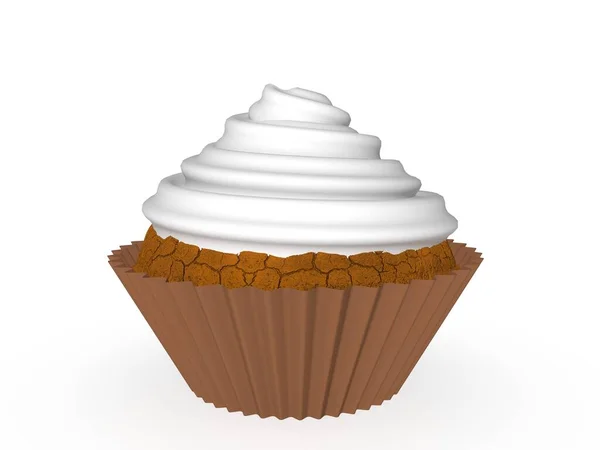 White Cupcake Rendering — Stock Photo, Image