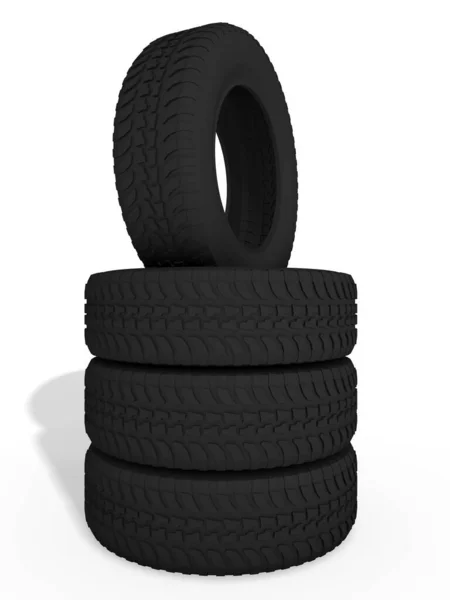 Pila Neumáticos Renderizado — Foto de Stock