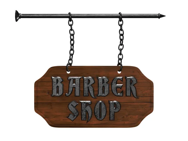 Barbershop Παλιά Πινακίδα Απόδοση — Φωτογραφία Αρχείου