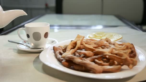 Donut frito paus doce — Vídeo de Stock