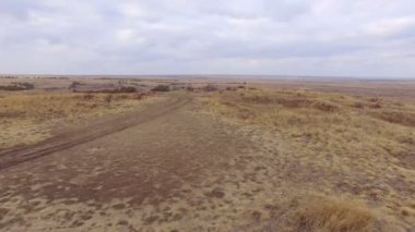 Bozkır üzerinde güzel uçuş. Hava