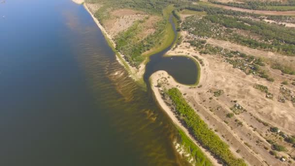 Voo sobre o rio Volga, Volgograd, Rússia — Vídeo de Stock