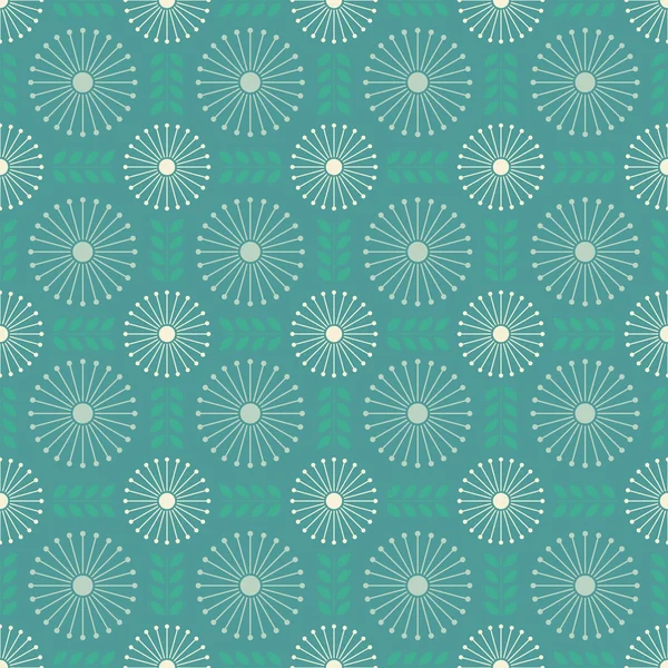 かわいいシンプルなフラット花のシームレスなパターン。タンポポ — ストックベクタ