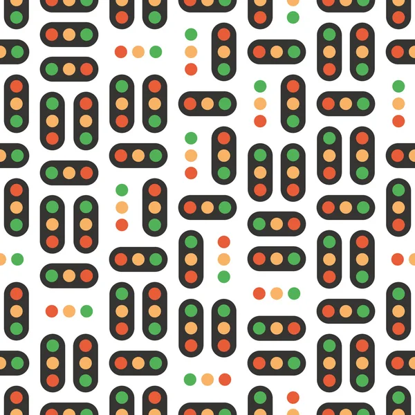 Traffic light seamless pattern — Stock Vector