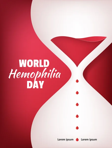 World Hemophilia Day. Liquid sand watch illustration — Stock Vector