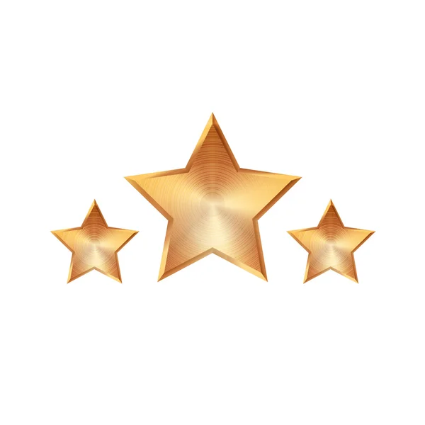 Três estrelas de qualidade dourada. Elementos de classificação vetorial . —  Vetores de Stock