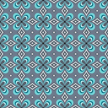 Geometrik seamless modeli şık çiçekli. Web, baskı ve kitap tasarımı, ev dekor, moda Tekstil, duvar kağıdı için kullanılabilir.