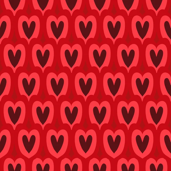 Japan style red and pink hearts seamless pattern — Stock Vector