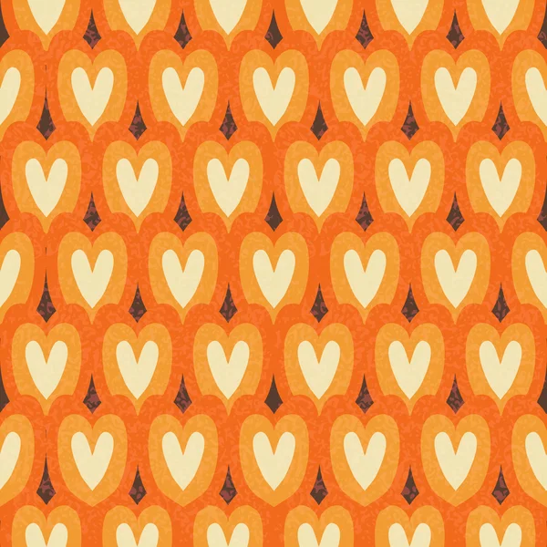 Vintage japan style hearts seamless pattern — Stock Vector