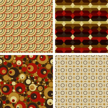 Set of 4 retro seamless pattern