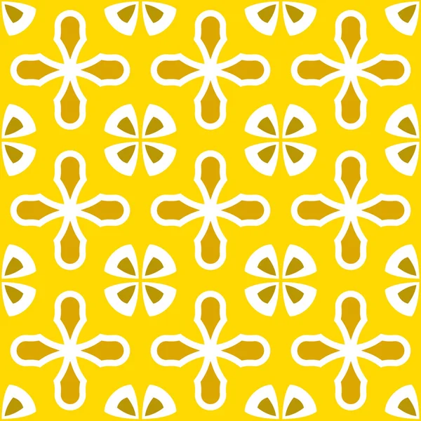 추상적인 꽃 노란색 패턴 — 스톡 벡터