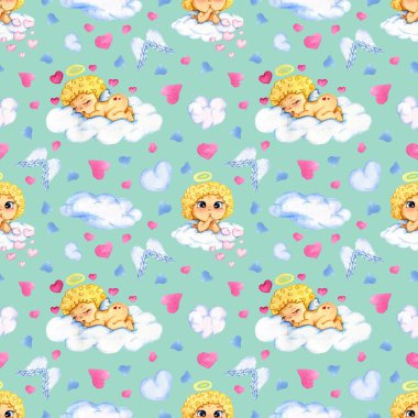 aşk tanrısı deseni, bulut, ok ve kanatlı titreşim