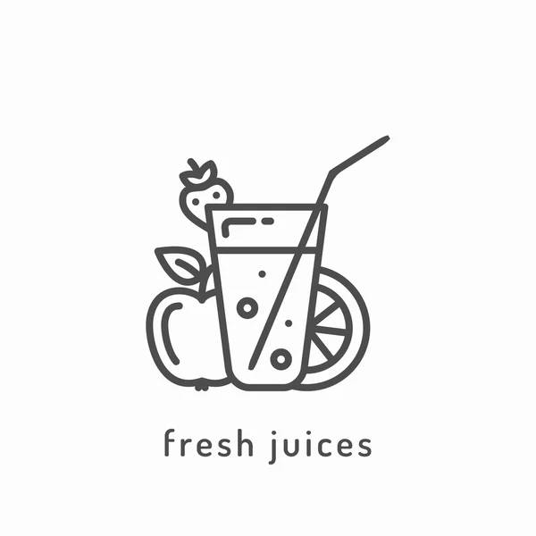 Icônes de jus frais — Image vectorielle