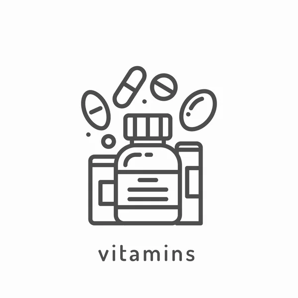 Vitaminok jel ikonok — Stock Vector