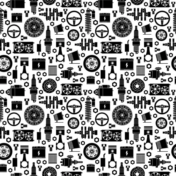 Auto spare parts seamless pattern — Stock Vector