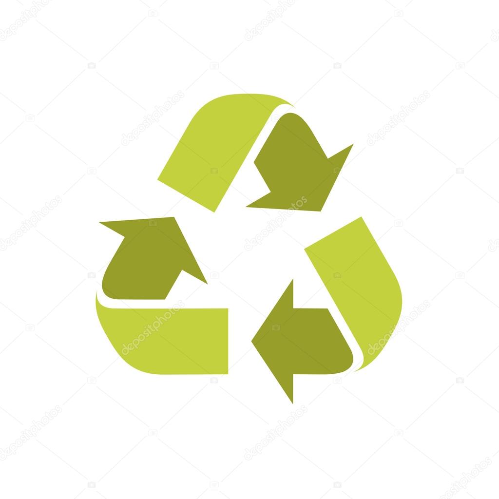 Recycle sign symbol logo icon isolated on white background