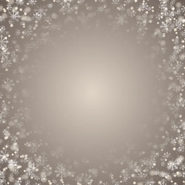 Fond de Noël avec flocons de neige et givre . — Image vectorielle