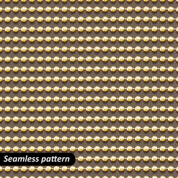 Seamless pattern with golden beads. — Stock Vector