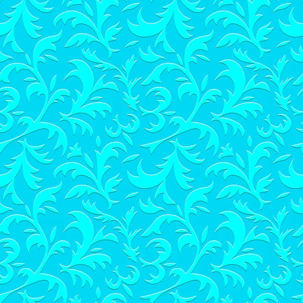 Patrón sin costura de neón azul floral . — Vector de stock