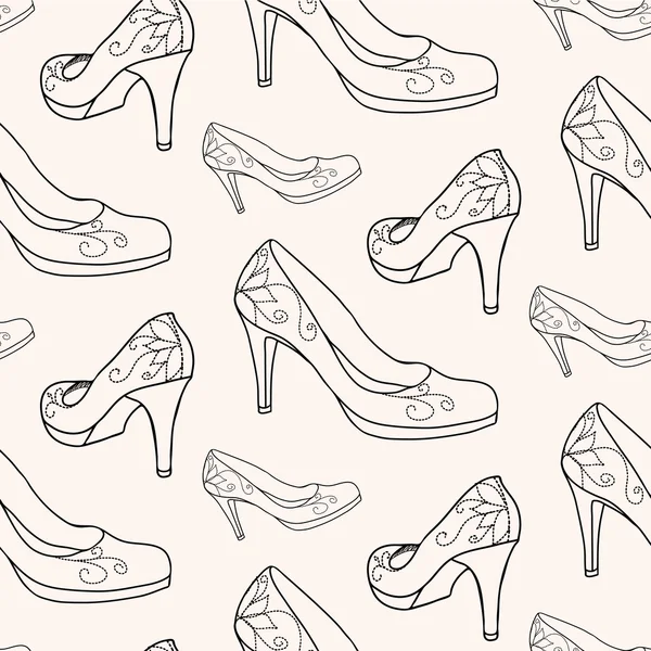 Sepatu hak tinggi wanita fashion - Stok Vektor