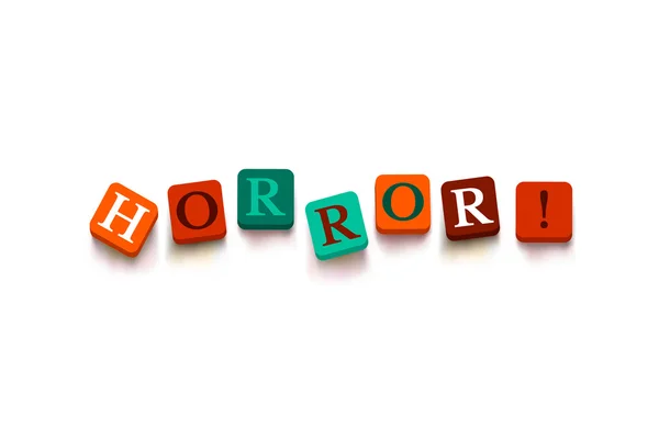 Palavra "horror" com blocos coloridos — Vetor de Stock