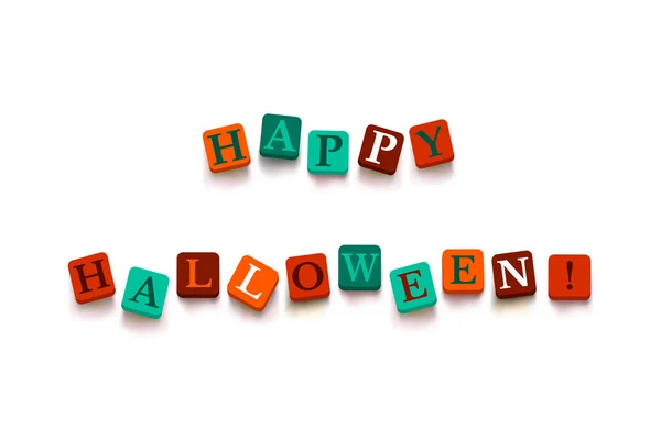 Woord "happy Halloween" met kleurrijke blokken — Stockvector