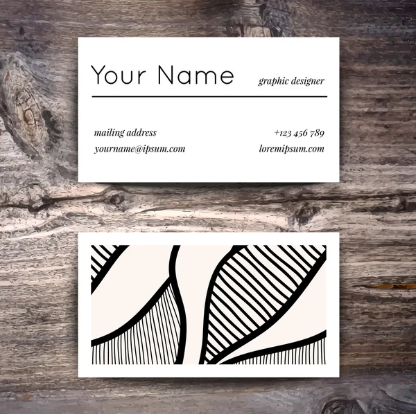 Plantilla de tarjeta de visita con patrón blanco y negro — Vector de stock
