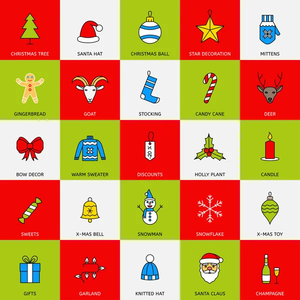 Iconos de Navidad. — Archivo Imágenes Vectoriales