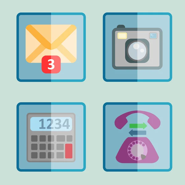 Moderne iconen voor mobiele telefoon app. — Stockvector