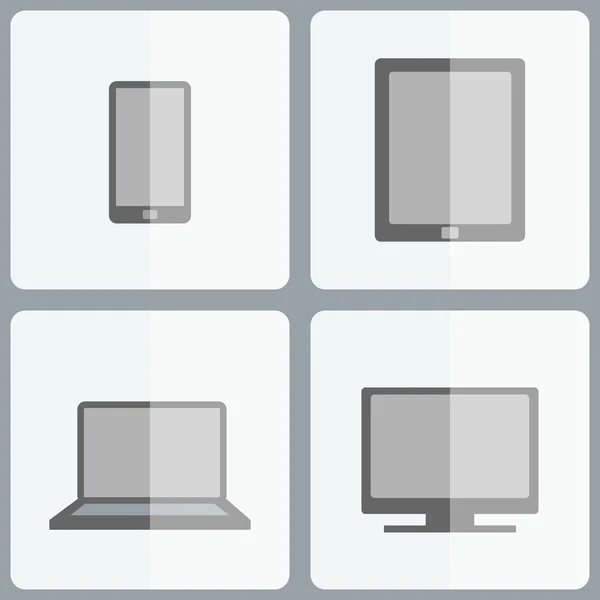 Iconos de dispositivos electrónicos . — Vector de stock