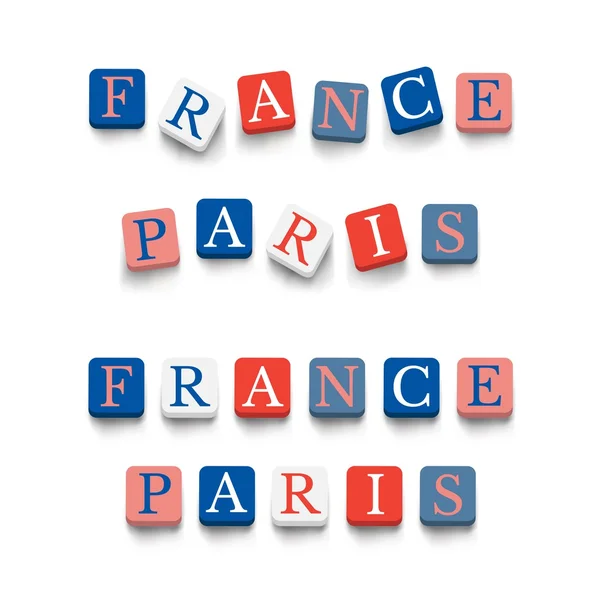 Words france, paris — Stock Vector