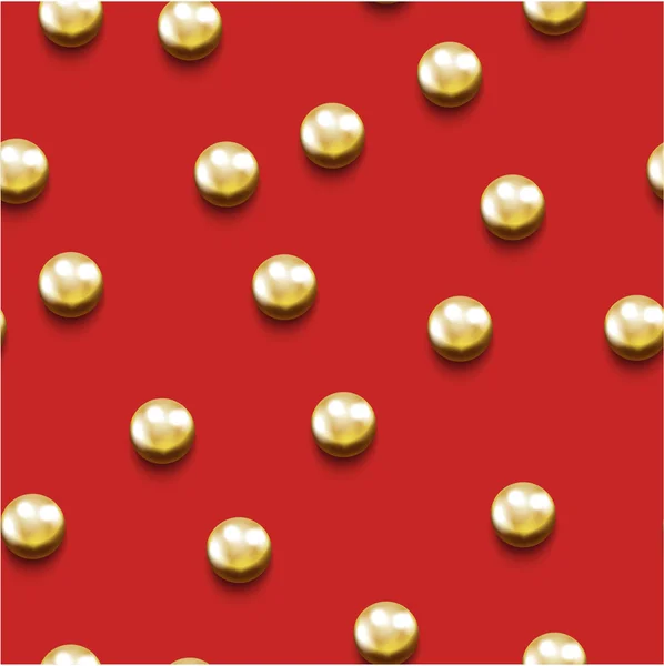 赤い背景の真珠 — ストックベクタ