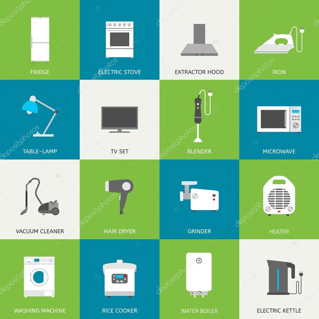 Household flat icons