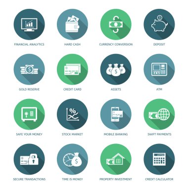 Finance and money icons clipart