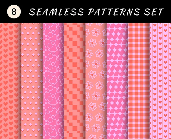 Love seamless patterns set. — Stock Vector