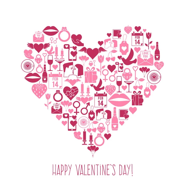 Valentines Day mosaic icons — Stock Vector