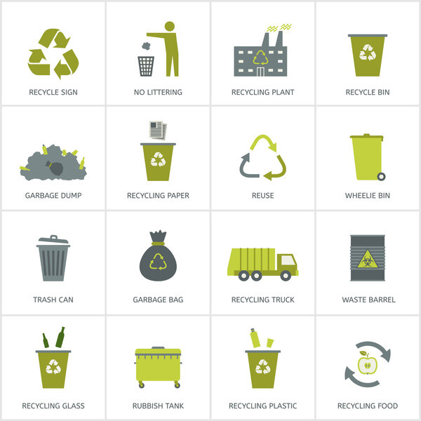 Набор иконок для переработки мусора
.